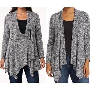 HABITAT boucle knit texture cascading Cardigan Medium